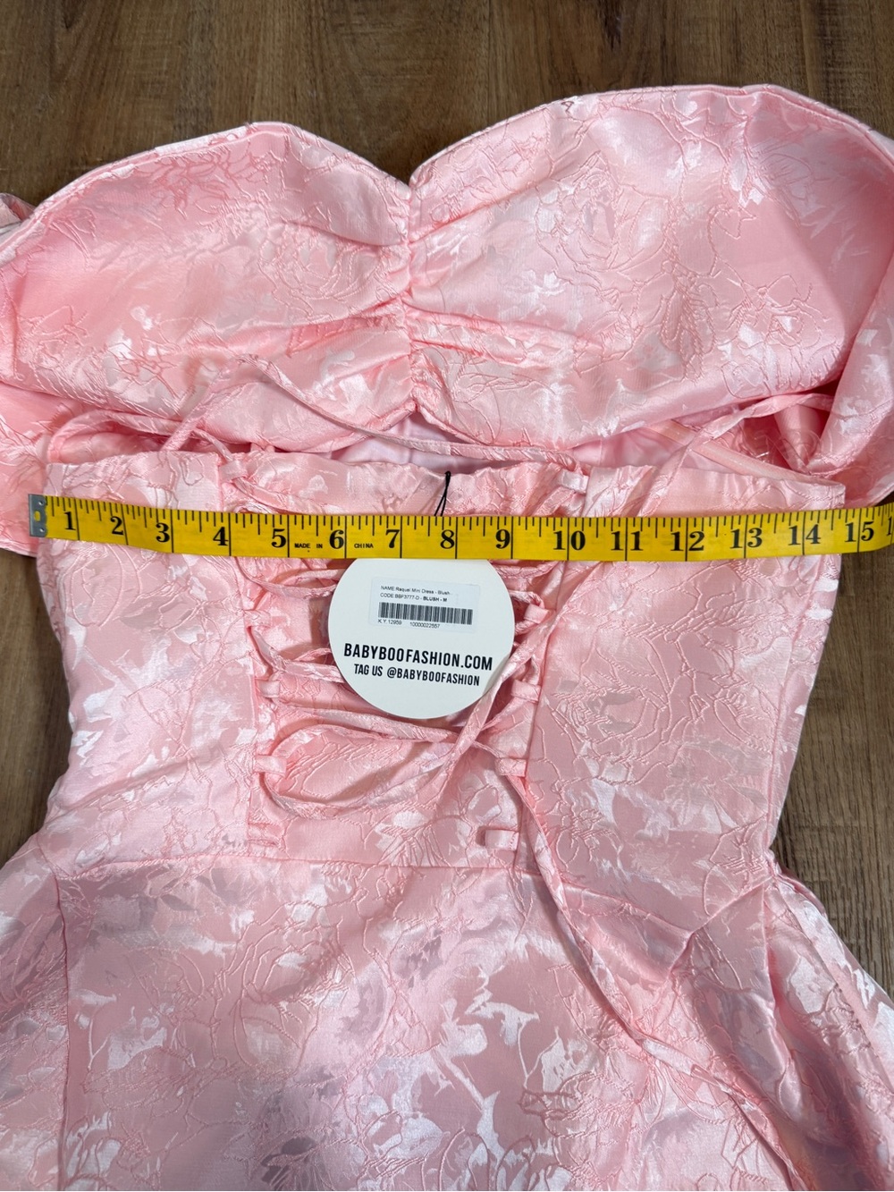 NWT Babyboo Raquel Mini Dress Pink Off the Shoulder Bow Coquette Feminine Soft M - Picture 4 of 10